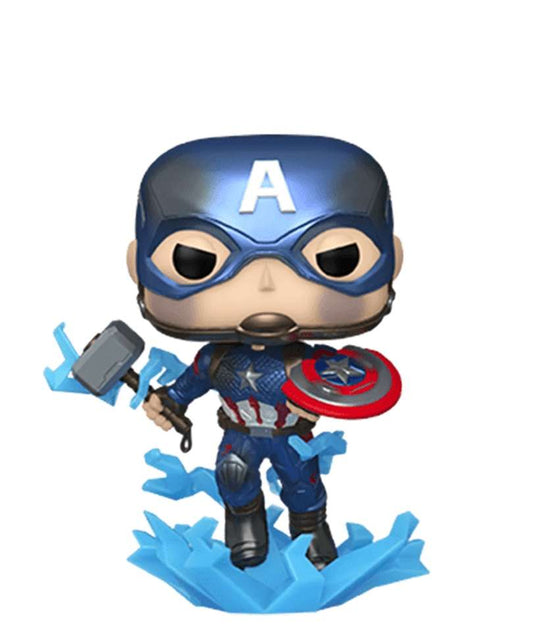 Funko Pop Marvel "Captain America with Electrified Mjolnir (Metallic) (Glow in the Dark)"