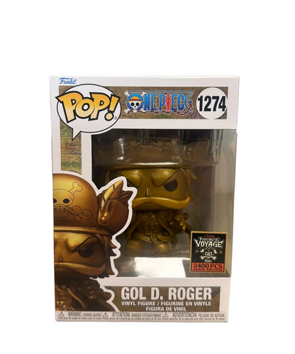 Funko Pop Fumetti One Piece " Gol D. Roger with hat (GOLD) " Freddy's Funtastic Voyage 2024 Show Edition LE 3400 Pz