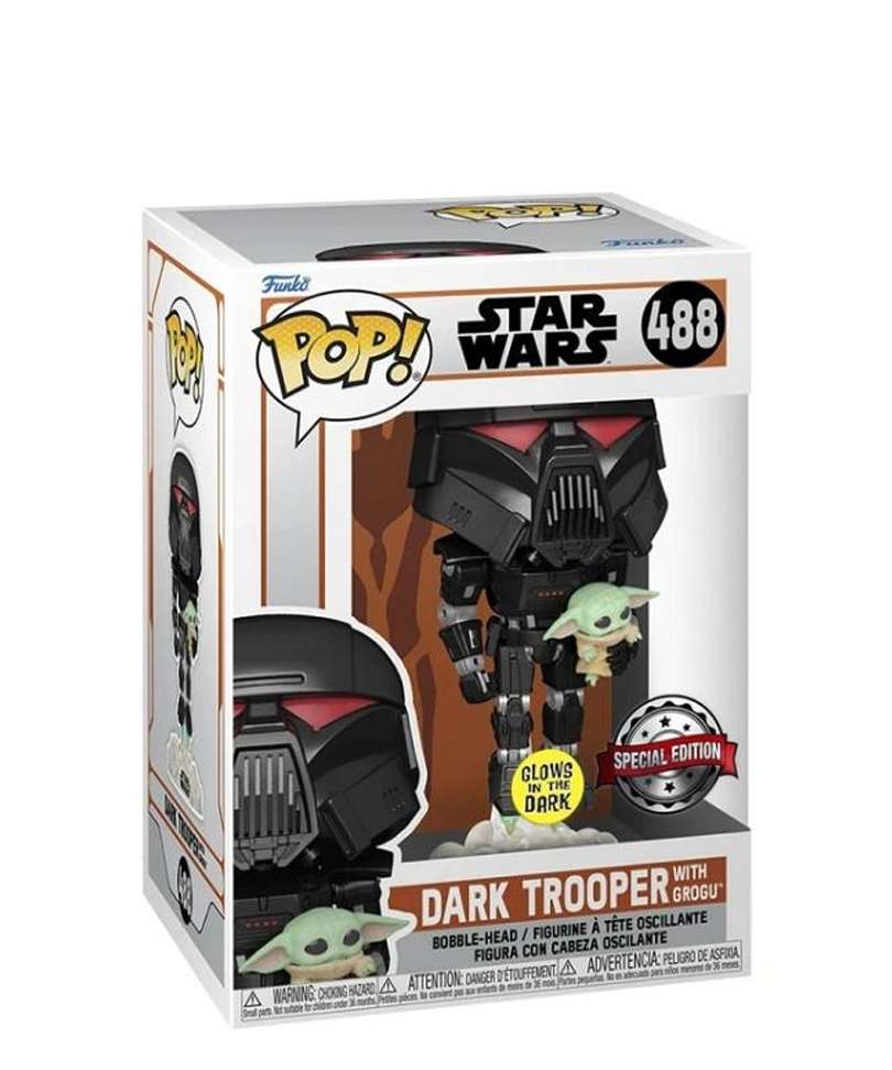 Funko Pop Star Wars " Dark Trooper With Grogu (Glow in the Dark) "