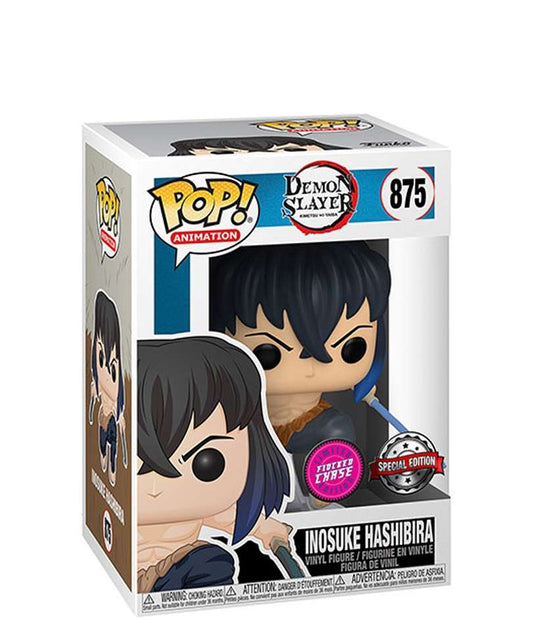 Funko Pop Demon Slayer " Inosuke Hashibira (Without Mask) Flocked Chase "