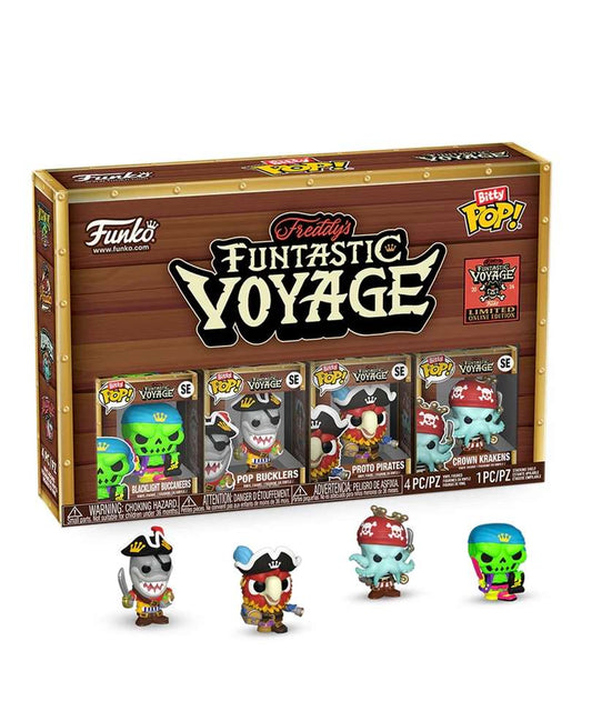 Funko Bitty Pop - Voyage " Blacklight Buccaneers / Pop Bucklers / Proto Pirates / Crown Krakens Bitty (4-Pack) Nuovo "