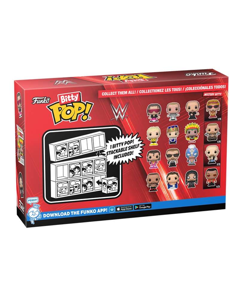 Funko Bitty Pop - WWE " Bret “Hit Man” Hart / Shawn Michaels / “Mean” Gene Okerlund / Mystery Bitty (4-Pack) "