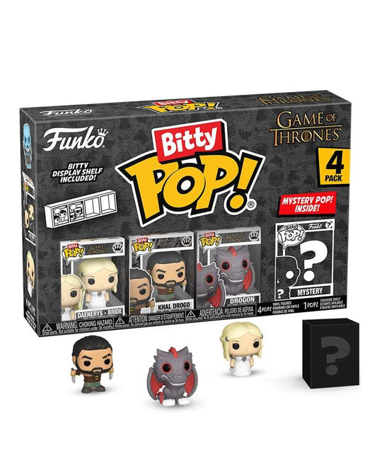 Funko Bitty Pop - Games of Thrones " Daenerys - Bride / Khal Drago / Drogon / Mystery Bitty (4-Pack) "