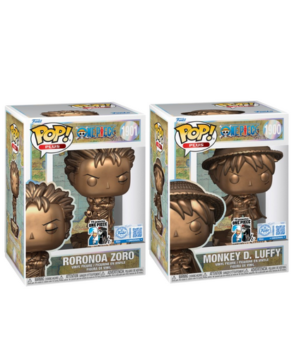 Funko Pop Plus - One Piece " Monkey D. Luffy/Roronoa Zoro Statue (Bronze) " BUNDLE