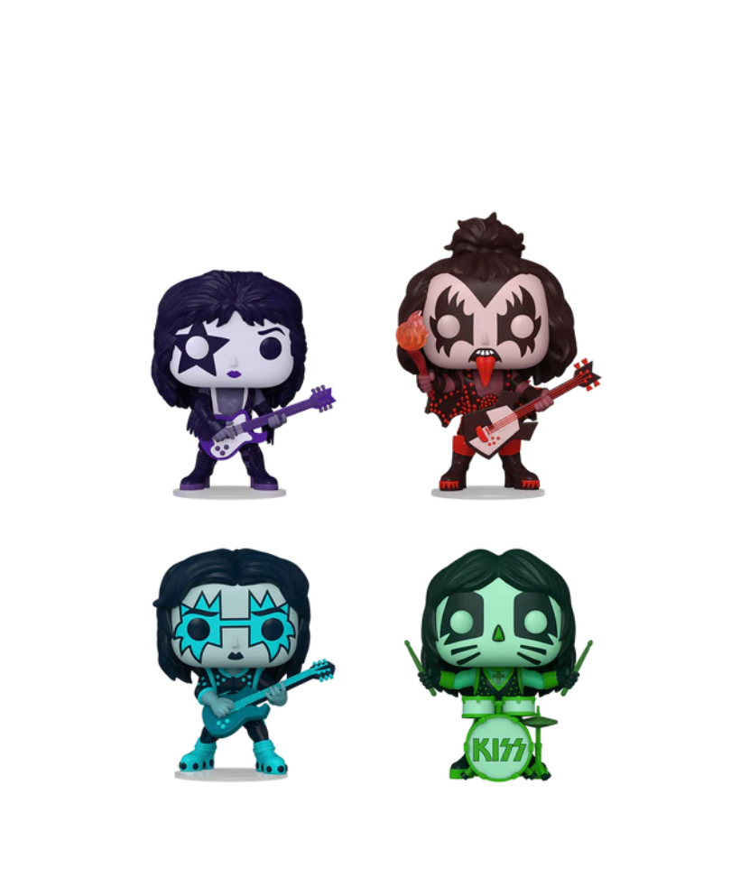 Funko Pop Music " Kiss ( Colour Spotlight) 4 Pack "