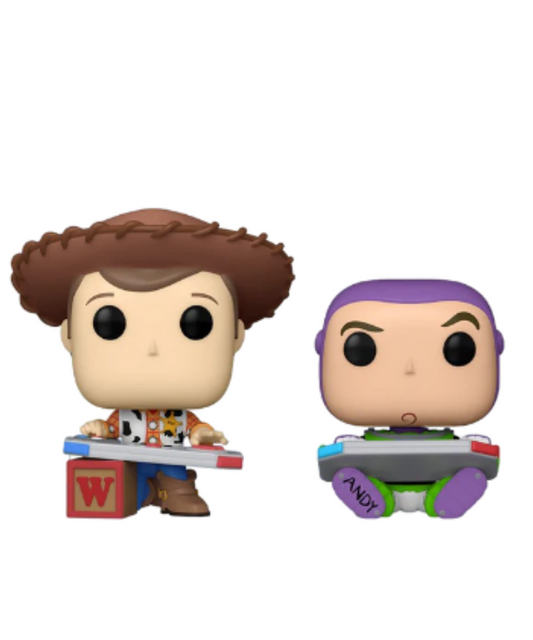 Funko Pop Disney " Toy Story: Woody and Buzz (Gaming) (2-Pack) (2024 C2E2 Shared Exclusive) "