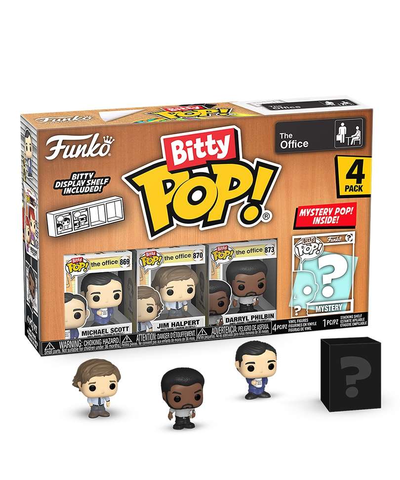 Funko Bitty Pop - The Office " Michael Scott / Jim Halpert / Darryl Philbin / Mystery Bitty (4-Pack) "