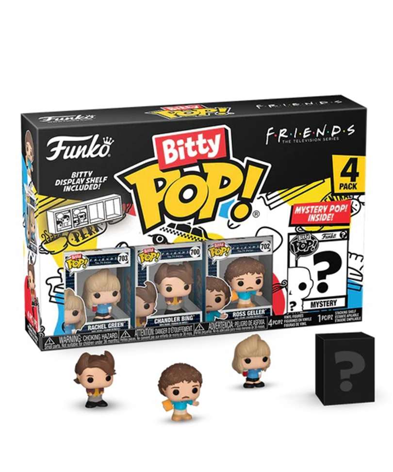 Funko Bitty Pop "Rachel Green / Chandler Bing (80s) / Ross Geller / Mystery Bitty (4-Pack)"