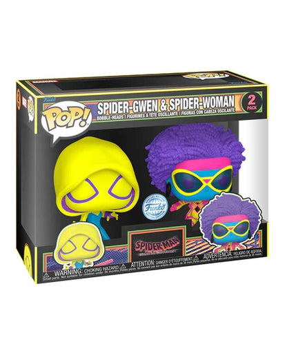 Funko Pop Marvel "Spider-Gwen and Spider-Woman (2-Pack) (Blacklight)"