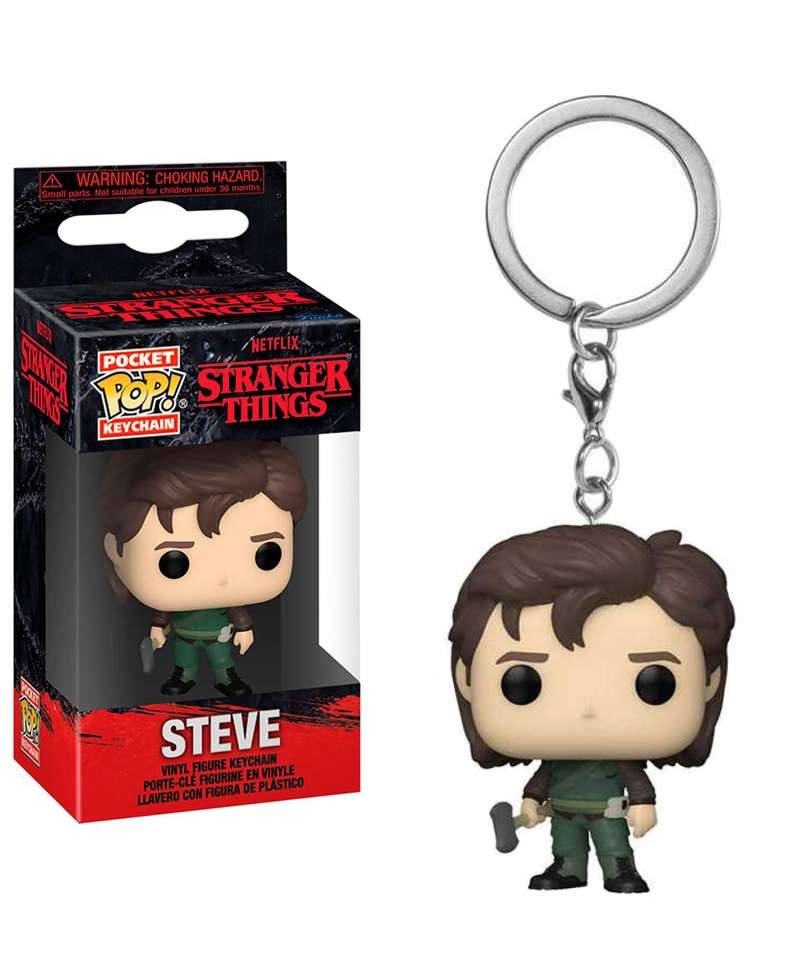 Funko Pop Keychain Stranger Things " Steve (with Ax) Keychain "