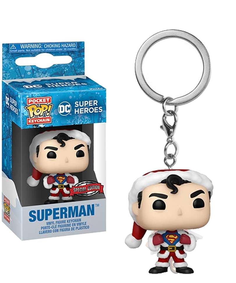 Funko Pop Keychain Marvel " Superman in Holiday Sweater Keychain "