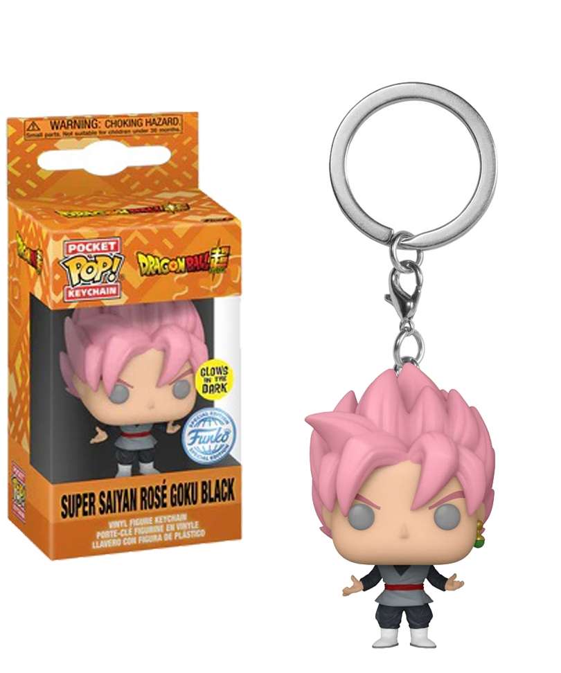 Funko Pop Keychain DragonBall " Super Saiyan Rose Goku Black (Glow in the Dark) Keychain "