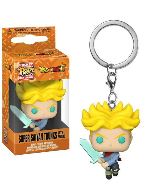 Funko Pop Keychain DragonBall " Super Saiyan Trunks with Sword Keychain "