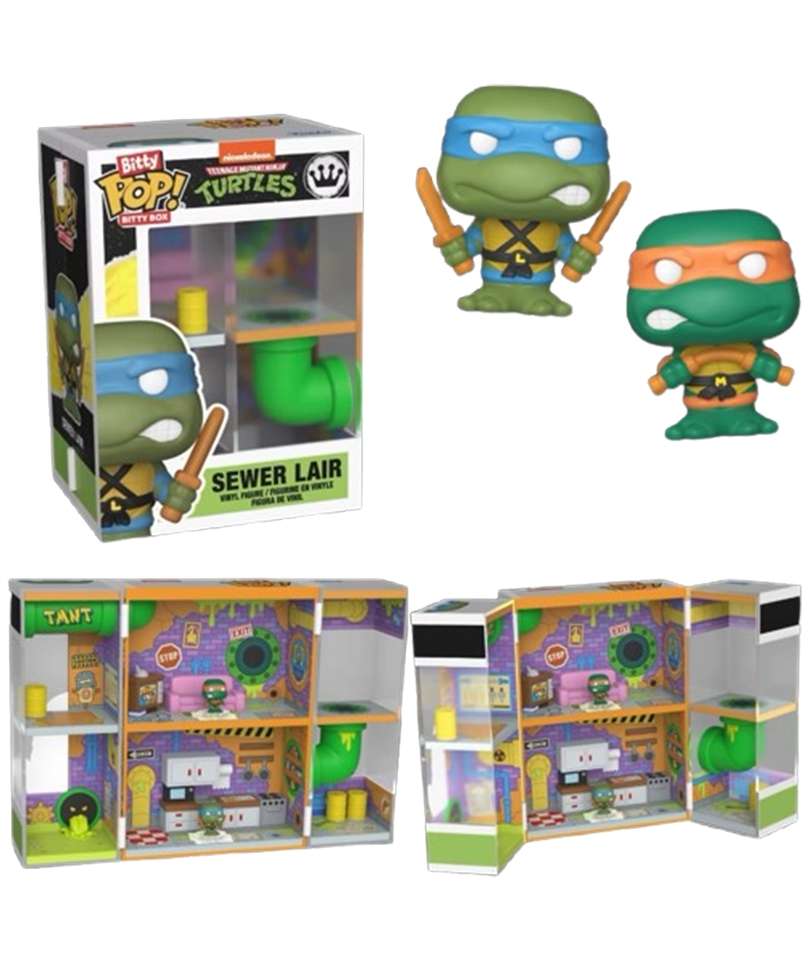 Funko Bitty Pop Box " Teenage Mutant Ninja Turtles - Leonardo / Michelangelo - Sewer Lair "