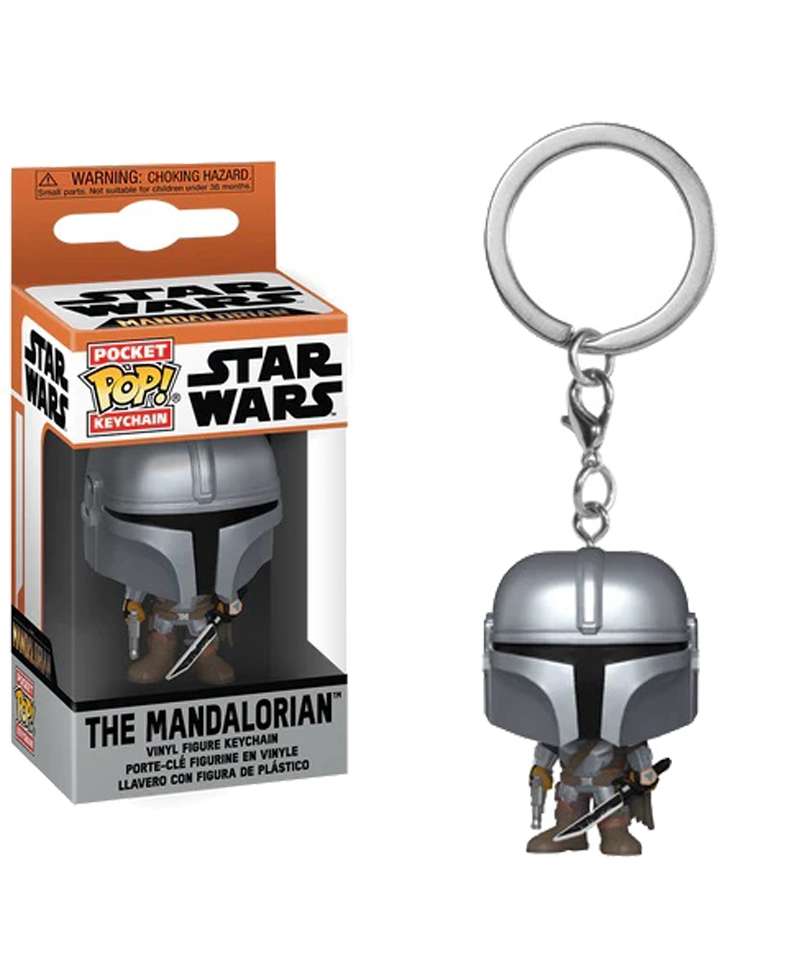 Funko Pop Keychain Star Wars " The Mandalorian with Darksaber Keychain "