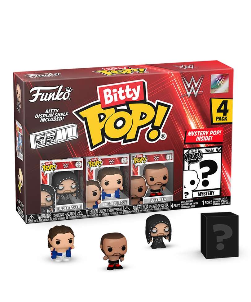 Funko Bitty Pop - WWE " Undertaker / British Bulldog / Batista / Mystery Bitty (4-Pack) "