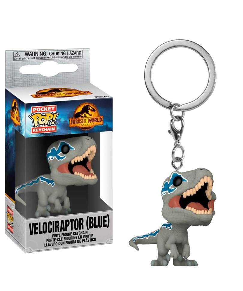 Funko Pop Keychain Jurassik World " Velociraptor (Blue) Keychain "