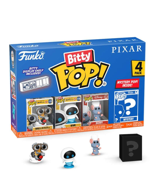 Funko Bitty Pop - Disney " Wall-E with Fire Extinguisher / Eve / Remy / Mystery Bitty (4-Pack) "