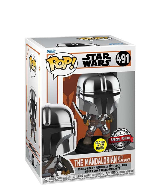 Funko Pop Star Wars "  Mandalorian with Darksaber "