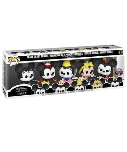 Funko Pop Disney  " Plane Crazy Minnie - Minnie on Ice - Princess Minnie - Totally Minnie - Minnie Mouse (5-Pack) "