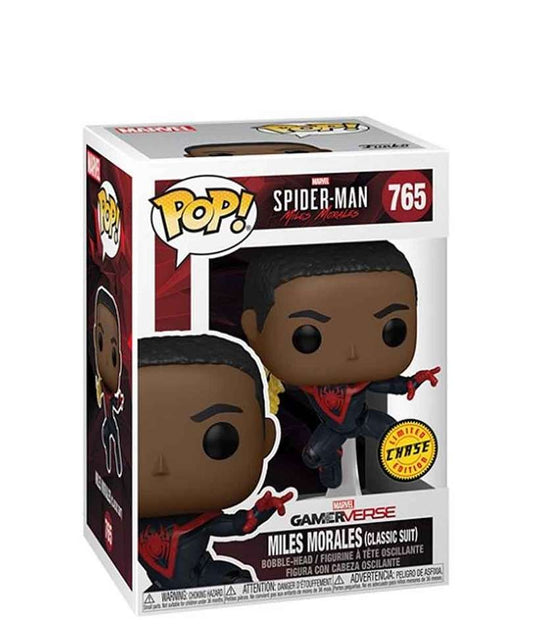 Funko Pop Marvel " Miles Morales (Leaping) (Unmasked) Chase"