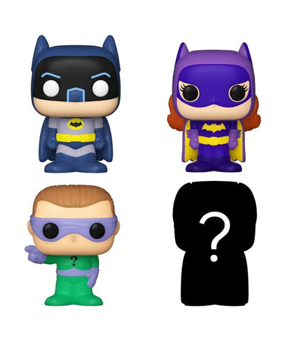 Funko Bitty Pop " Batman (Classic 1966 TV) / The Riddler (Classic 1966 TV) / Batgirl (Classic 1966 TV) / Mystery Bitty (4-Pack) "