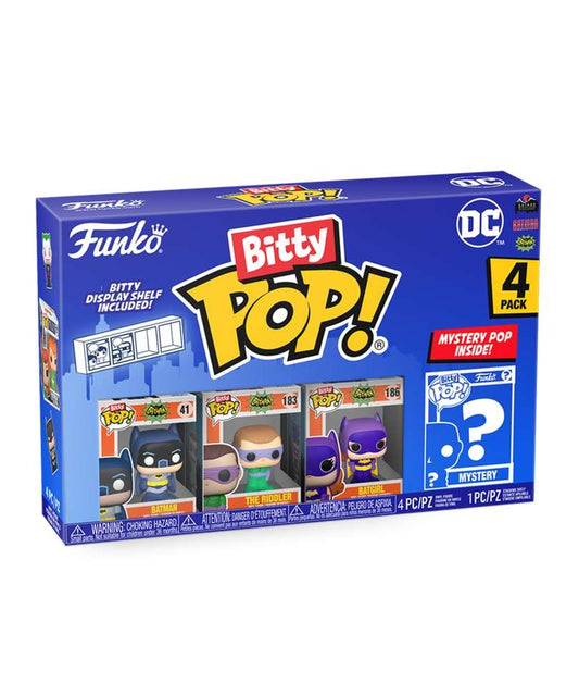 Funko Bitty Pop " Batman (Classic 1966 TV) / The Riddler (Classic 1966 TV) / Batgirl (Classic 1966 TV) / Mystery Bitty (4-Pack) "