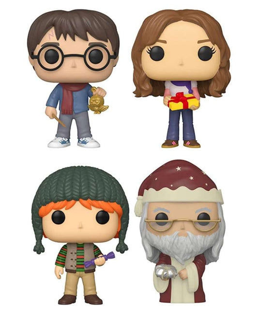 Funko Pop Harry Potter " Harry Potter / Hermione Granger / Ron Weasley / Albus Dumbledore (Metallic) (4-Pack) "