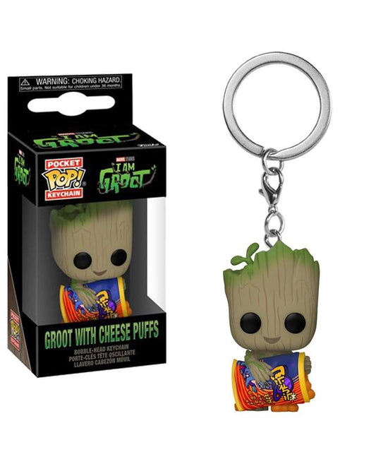 Funko Pop Keychain Marvel " Groot with Cheese Puffs Keychain "